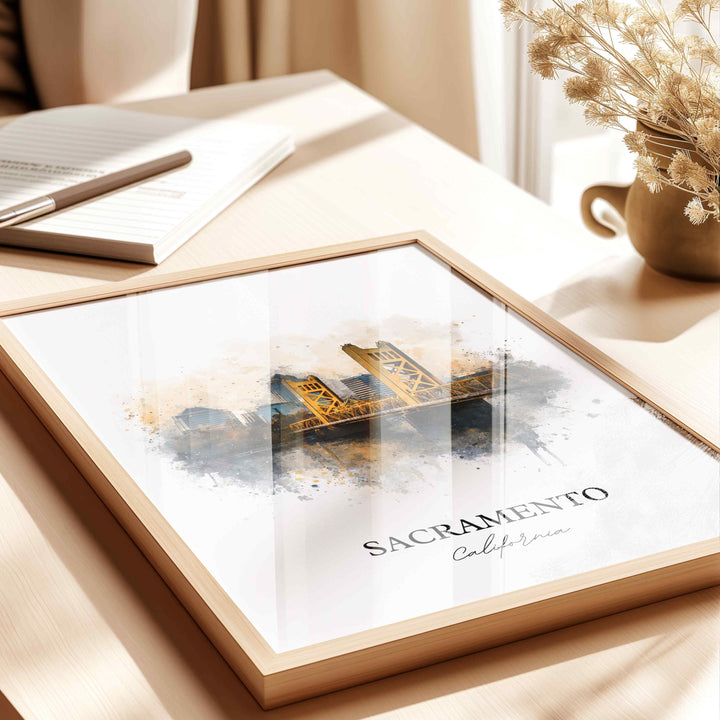 Sacramento, California – Watercolor Art Print