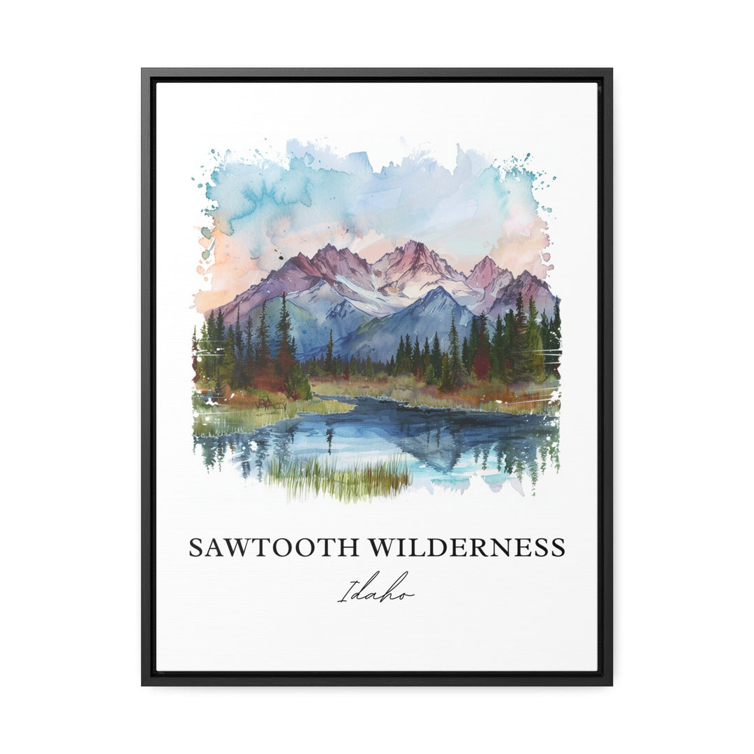 Sawtooth Wilderness Art, Sawtooth Idaho Print, Sawtooth Idaho Watercolor, Sawtooth Forest Gift, Travel Print, Housewarming Gift