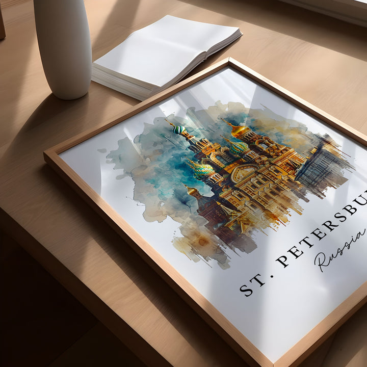 St. Petersburg Russia art - Russia, St. Petersburg print, St. Petersburg Russia gift, Birthday present, Custom Text, Perfect Gift