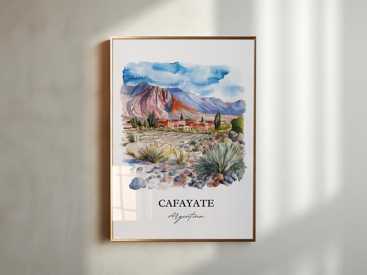 Cafayate Wall Art, Cafayate Print, Argentina Watercolor Art, Cafayate Argentina Gift, Travel Print, Travel Poster, Housewarming Gift