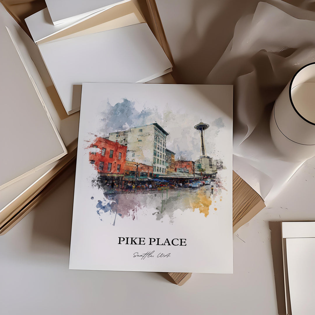Pike Place, Washington – Watercolor Art Print