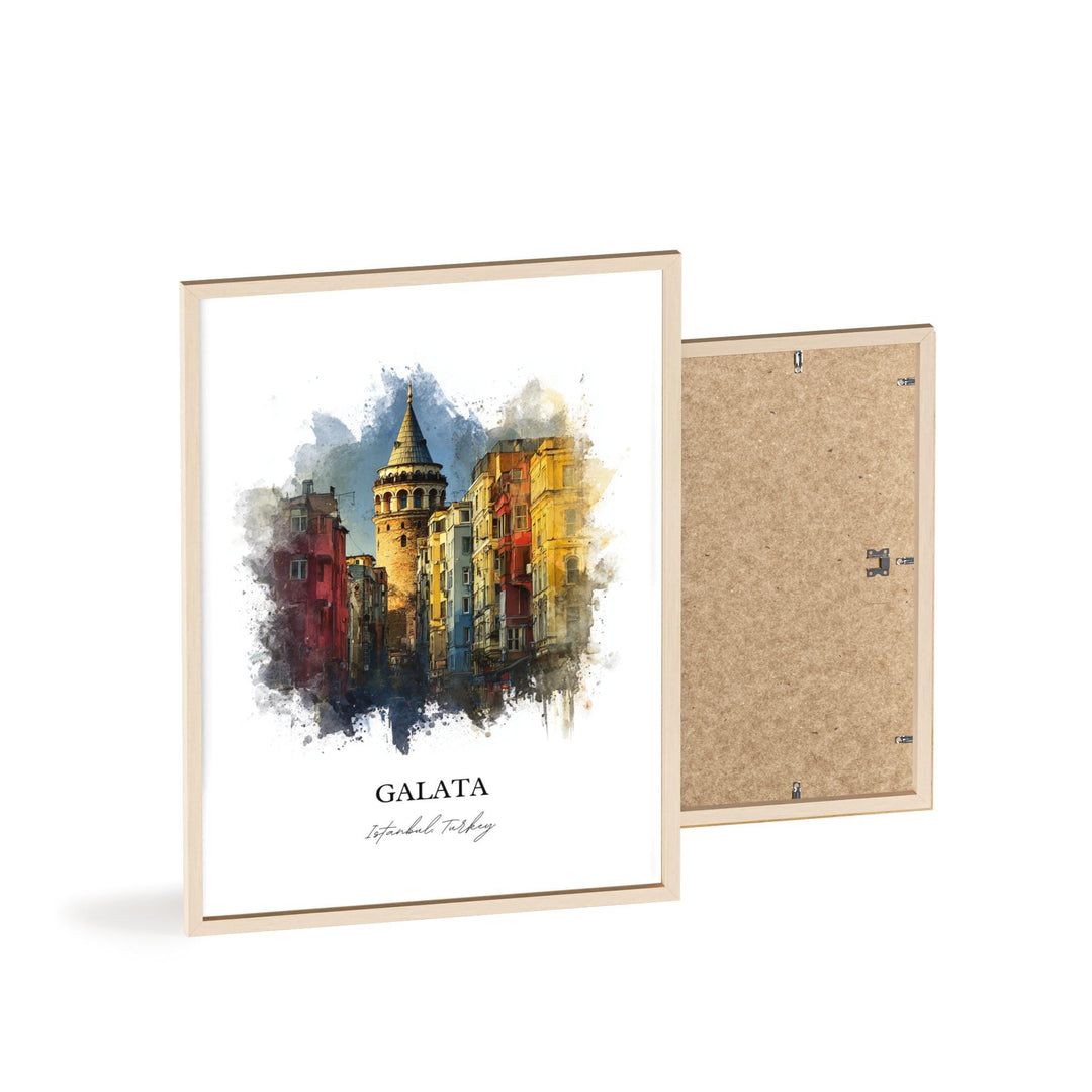 Galata Istanbul Wall Art, Istanbul Print, Istanbul Watercolor Art, Galata Istanbul Gift, Turkey Print, Travel Poster, Housewarming Gift