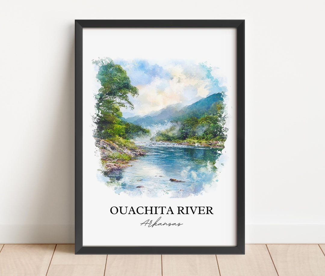 Ouachita River Wall Art, Black River Print, Arkansas Watercolor Art, Ouachita River Gift, Travel Print, Travel Poster, Housewarming Gift