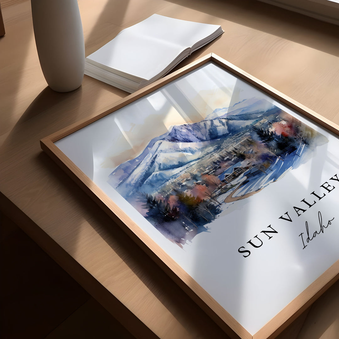 Sun Valley Idaho wall art - Idaho, Sun Valley Ski poster print, Sun Valley ID Wedding gift, Birthday present, Custom Text, Perfect Gift