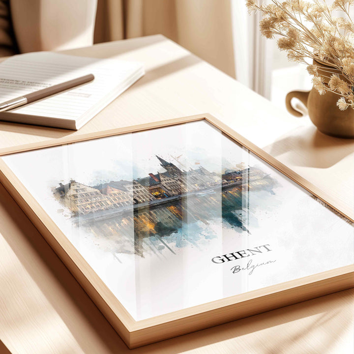 Ghent, Belgium – Watercolor Art Print