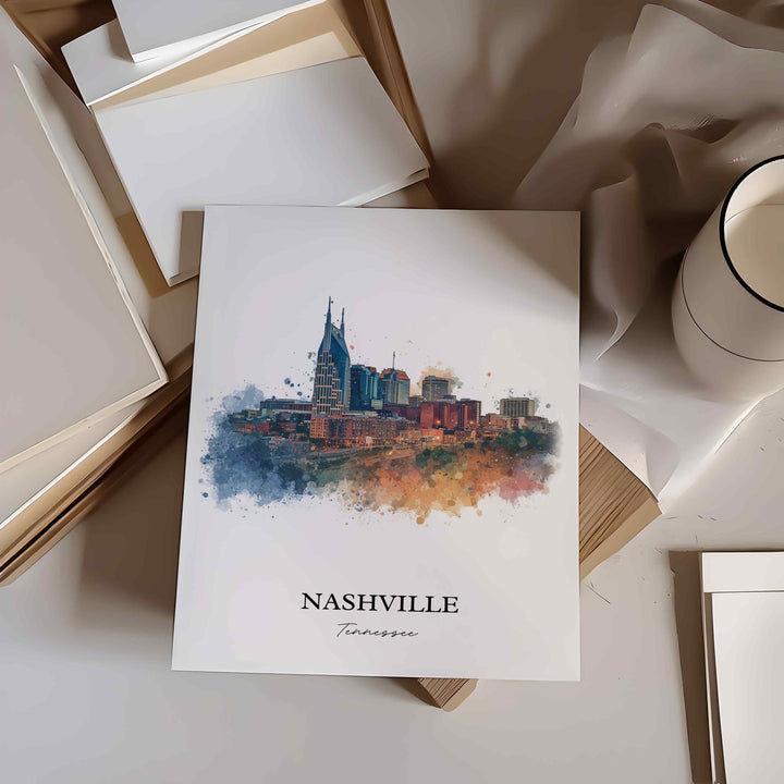 Nashville, Tennessee – Watercolor Art Print