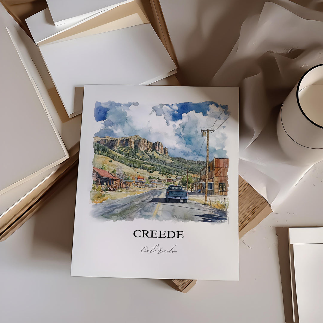 Creede, Colorado, USA – Watercolor Art Print