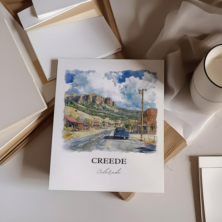 Creede, Colorado, USA – Watercolor Art Print