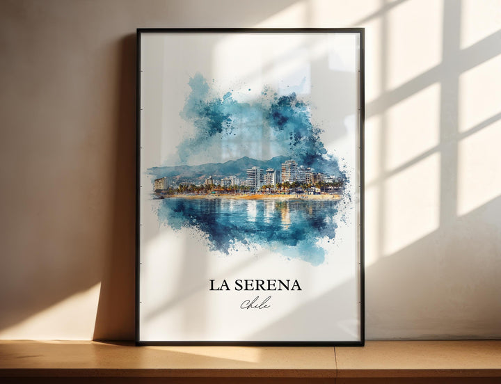 La Serena Chile Art, La Serena Print, Chile Watercolor Art, La Serena Chile Gift, Travel Print, Travel Poster, Housewarming Gift