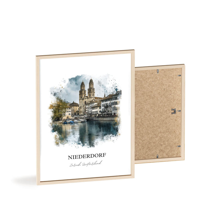 Niederdorf, Switzerland – Watercolor Art Print