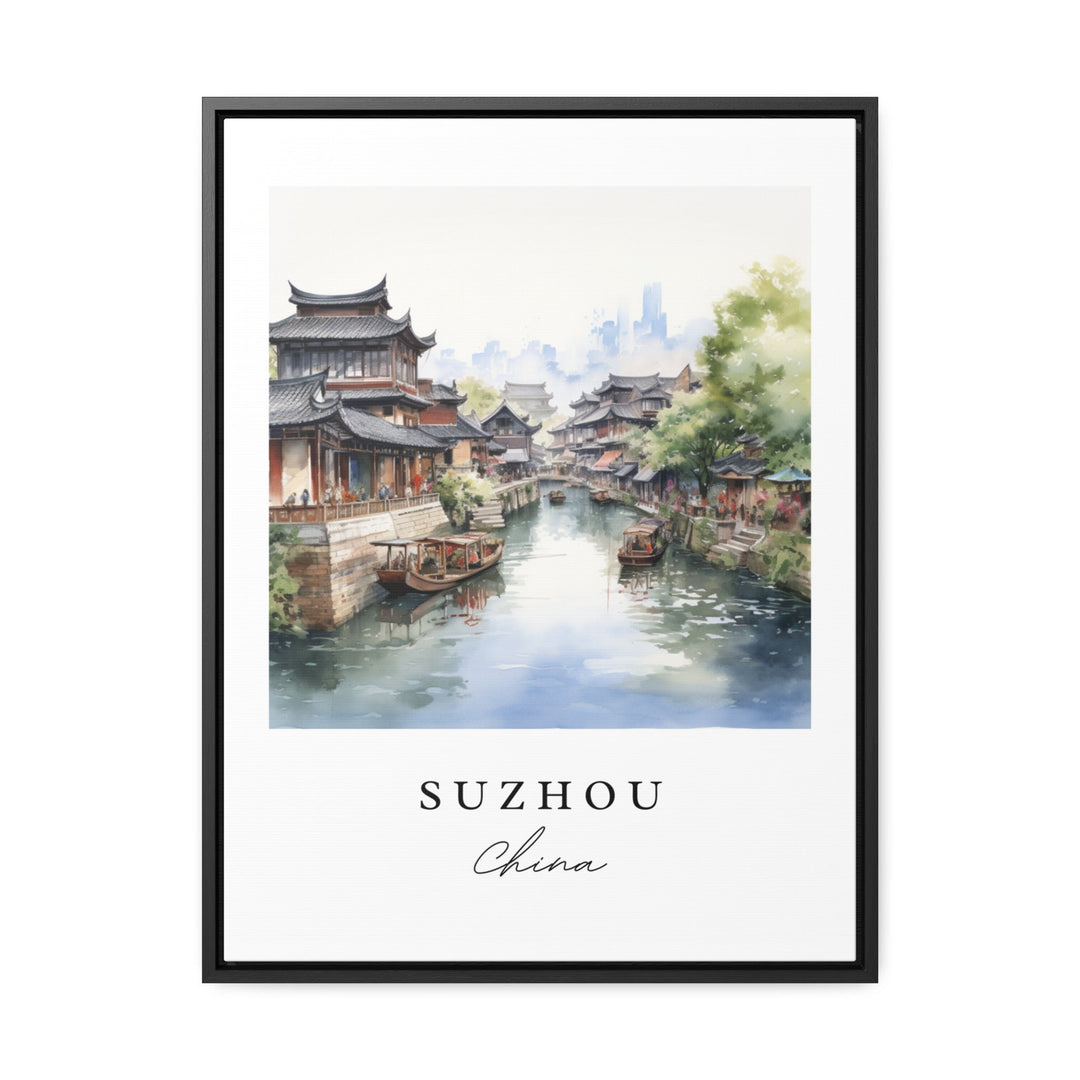 Suzhou traditional travel art - China, Suzhou poster, Wedding gift, Birthday present, Custom Text, Personalized Gift