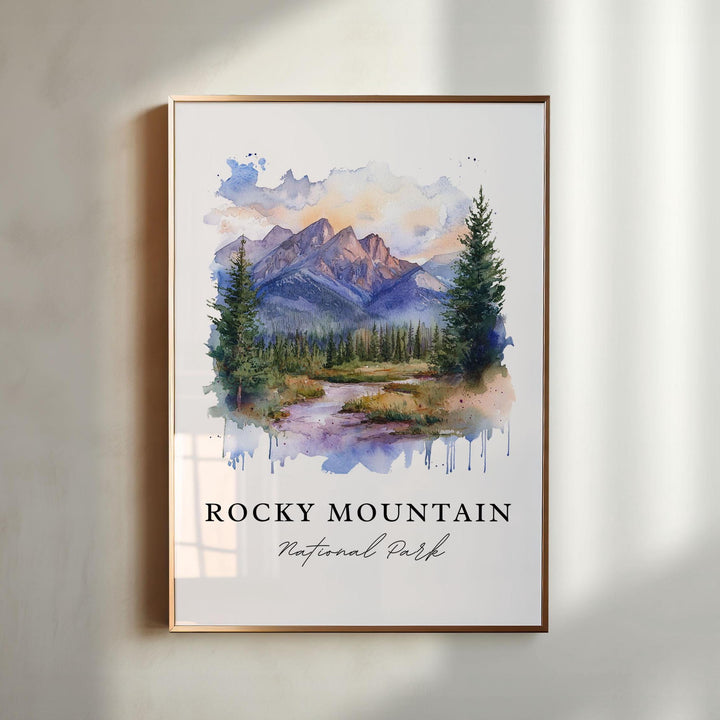 Rocky Mountains Art, Rocky Mountain Park Print, Rocky Mountain Watercolor, The Rockies Gift,