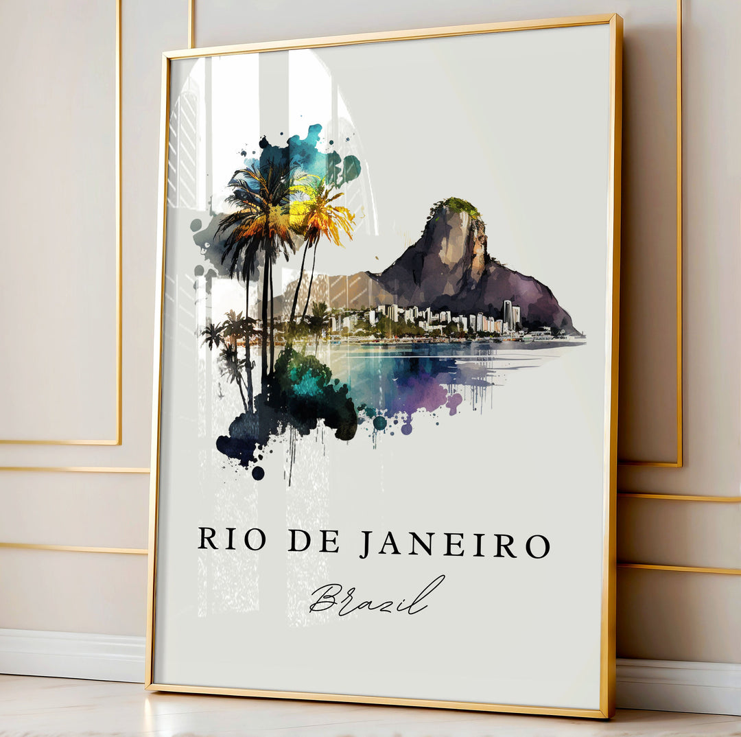 Rio de Janeiro wall art - Brazil, Rio poster, Rio Brazil Wedding gift, Rio de Janeiro Birthday present, Custom Text, Personalised Gift