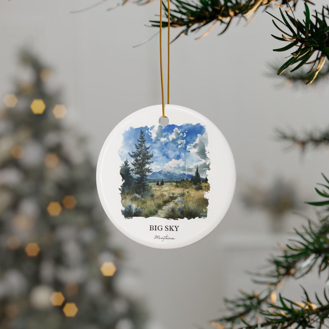 Big Sky Montana Ornament: Unique Big Sky MT Souvenir, Big Sky Xmas Decor, and Authentic Montana Gift