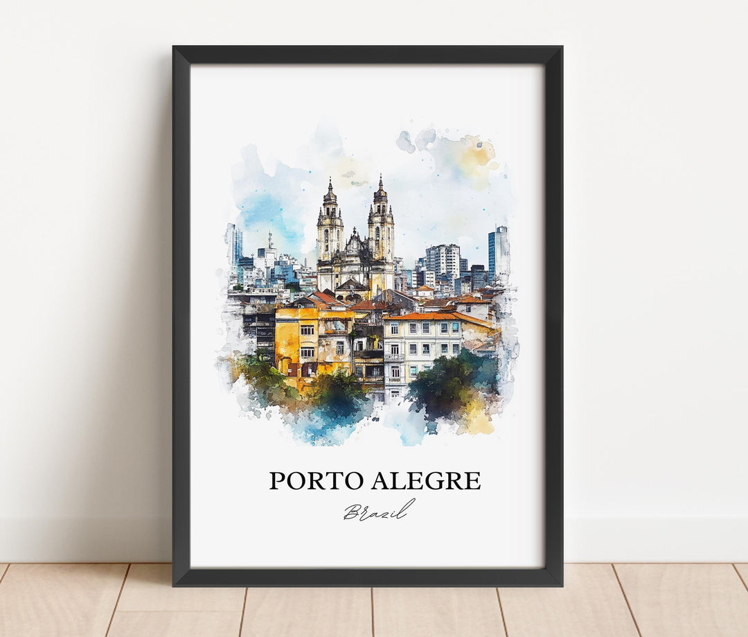 Porto Alegre, Brazil – Watercolor Art Print