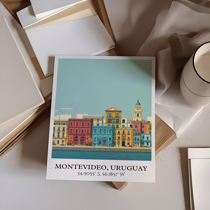 Montevideo Art, Montevideo Retro Travel Art, Montevideo Home Decor, Uruguay Gift, Uruguay Travel Art, Travel Prints, Housewarming Gift