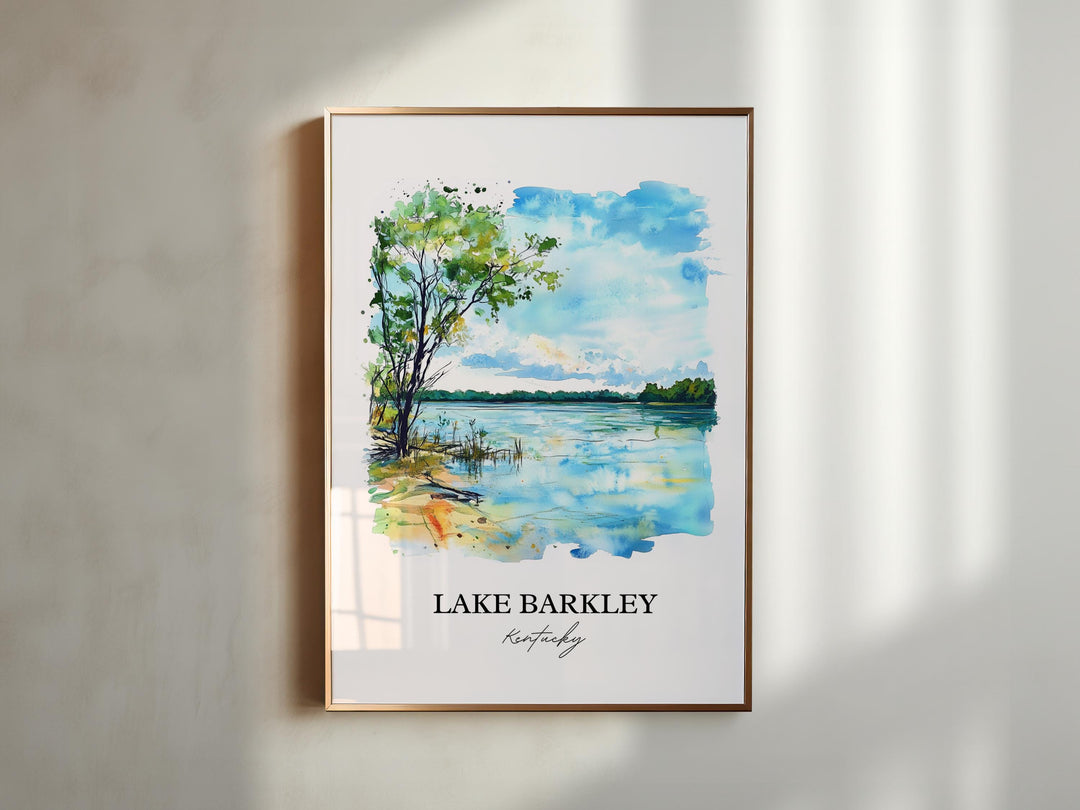 Lake Barkley Wall Art, Livingston County Print, Kentucky Watercolor Art, Lake Barkley Gift, Travel Print, Travel Poster, Housewarming Gift