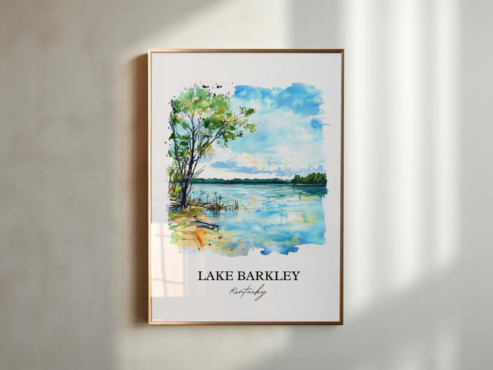 Lake Barkley Wall Art, Livingston County Print, Kentucky Watercolor Art, Lake Barkley Gift, Travel Print, Travel Poster, Housewarming Gift