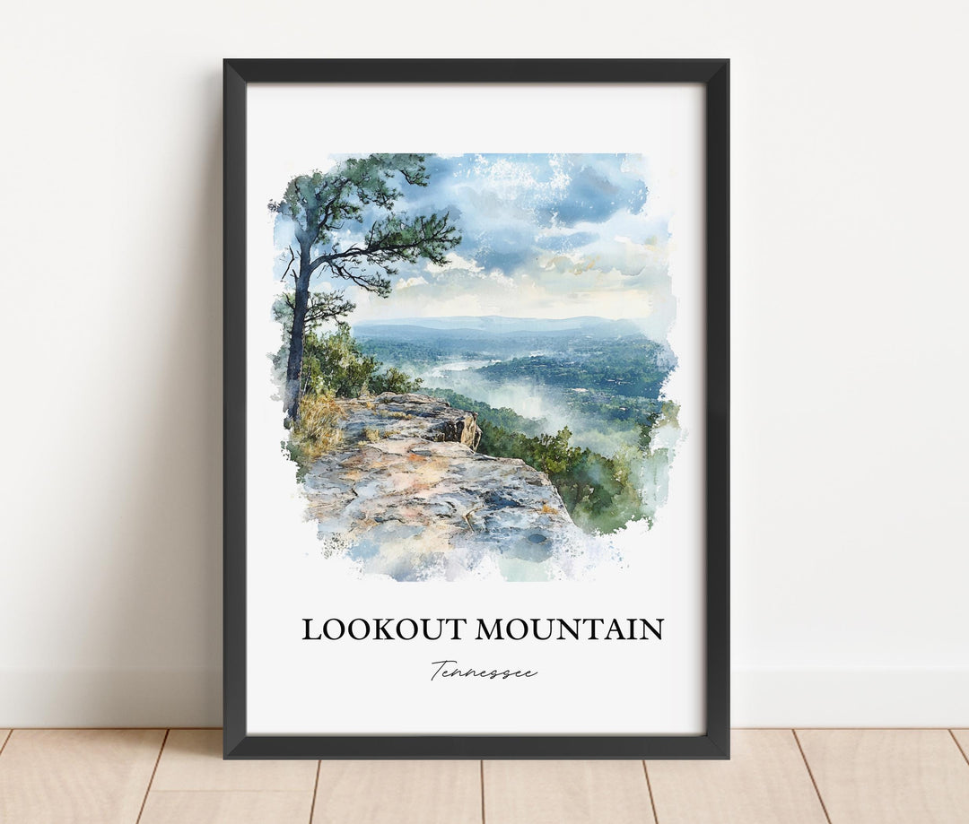 Lookout Mountain Wall Art, Ruby Falls Print, Tennessee Watercolor Art, Lookout Mountain Gift, Travel Print, Travel Poster, Housewarming Gift