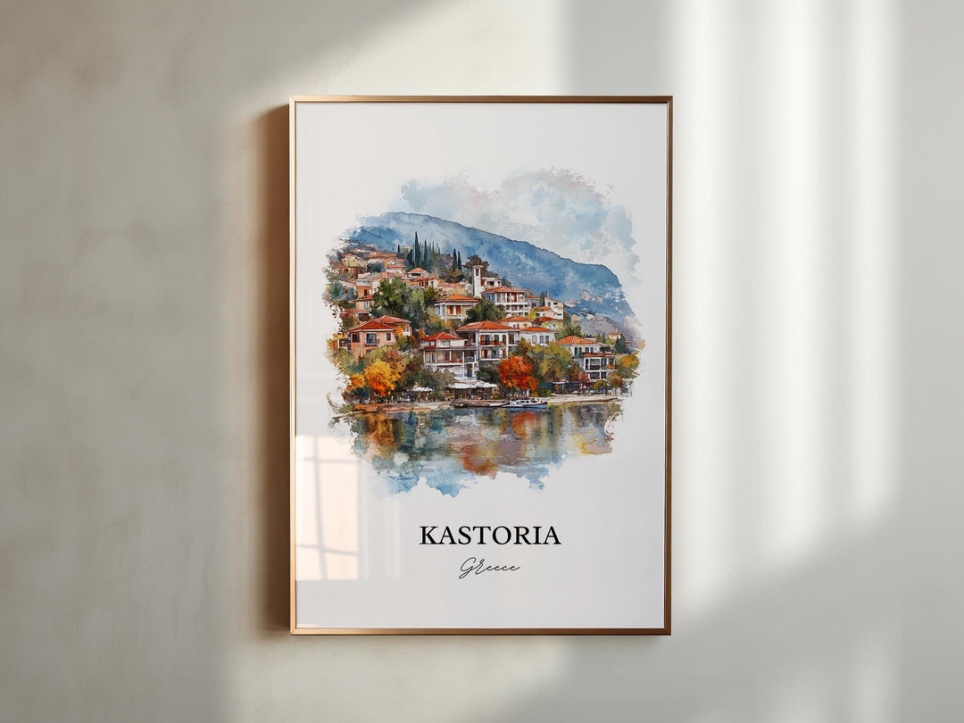 Kastoria, Greece – Watercolor Art Print