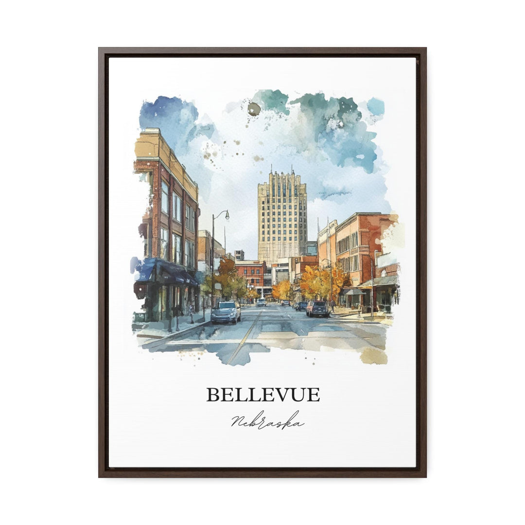 Bellevue NE Wall Art, Bellevue Nebraska Print, Nebraska Watercolor Art, Sarpy County Gift, Travel Print, Travel Poster, Housewarming Gift