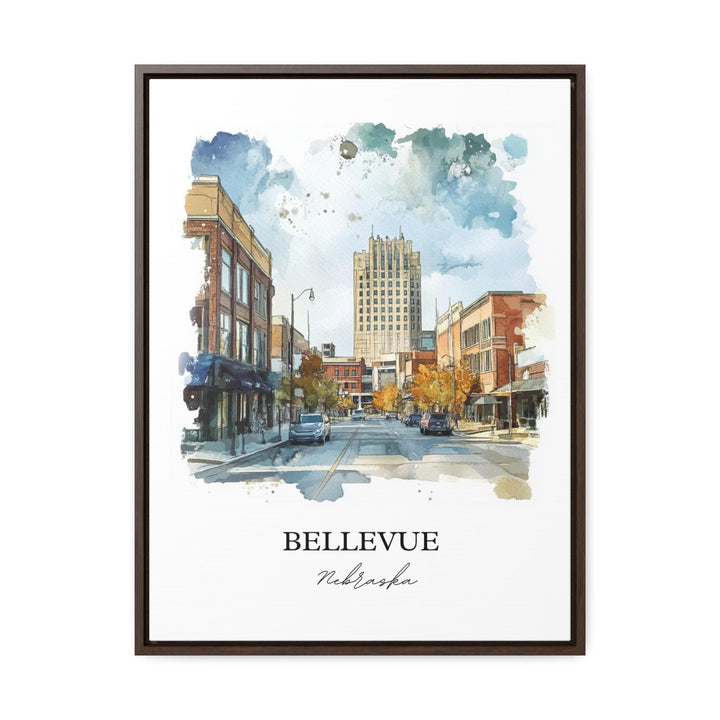 Bellevue NE Wall Art, Bellevue Nebraska Print, Nebraska Watercolor Art, Sarpy County Gift, Travel Print, Travel Poster, Housewarming Gift