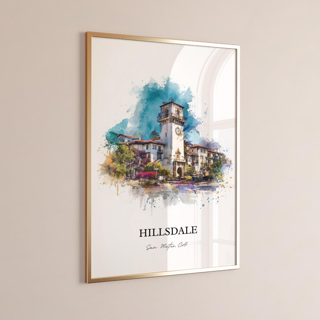 San Mateo, California – Watercolor Art Print