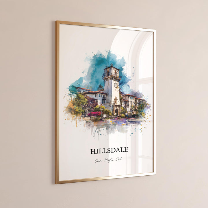 San Mateo, California – Watercolor Art Print