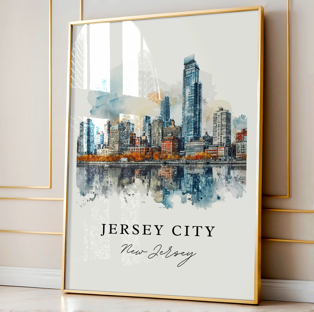 Jersey City NJ wall art - New Jersey, Jersey City print, Jersey City Wedding gift, Birthday present, Custom Text, Perfect Gift