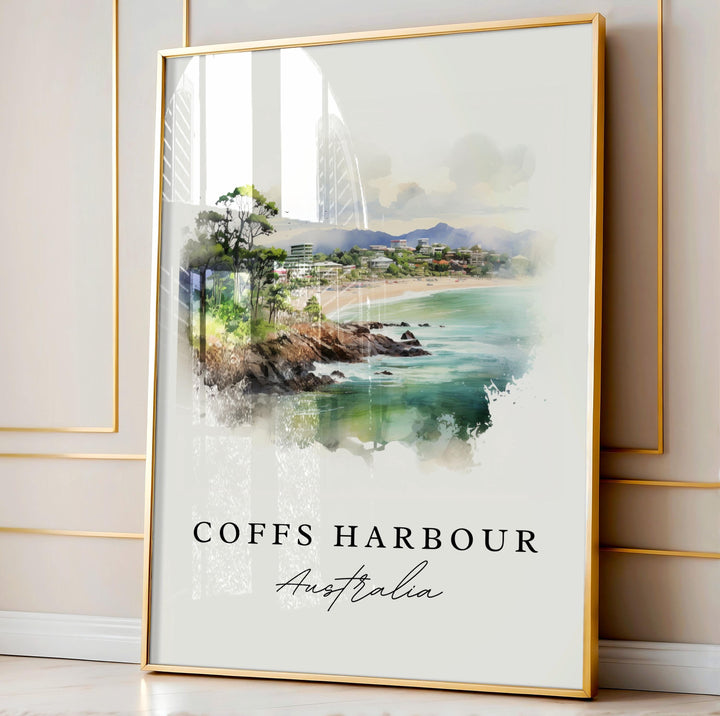 Coffs Harbour Australia wall art - Australia, Coffs Harbour poster, Wedding gift, Birthday present, Custom Text, Personalized Gift