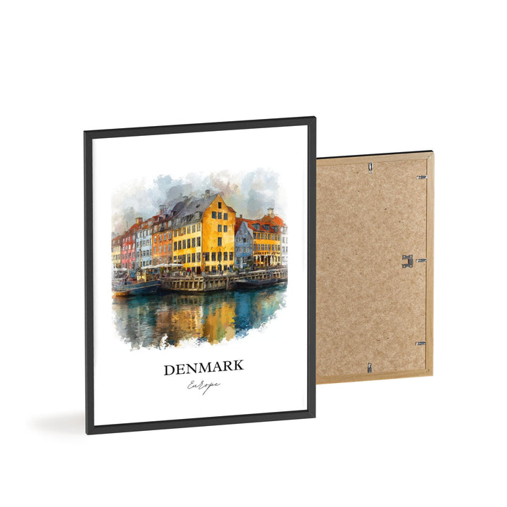 Denmark Wall Art, Denmark Print, Denmark Watercolor Art, Denmark Country Gift, Travel Print, Travel Poster, Housewarming Gift