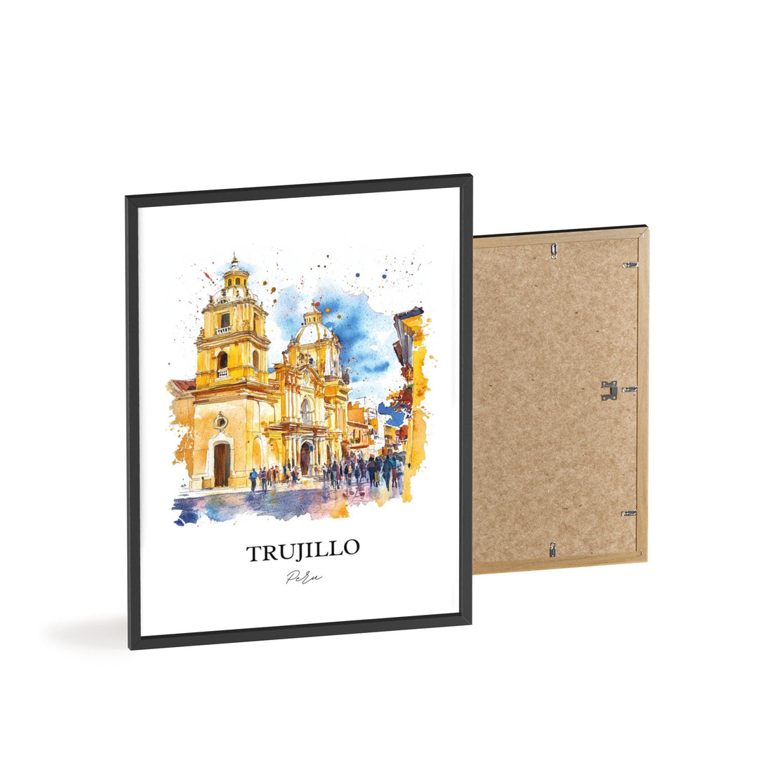 Trujillo Peru Wall Art, Department of La Libertad, Peru Watercolor Art, Trujillo Peru Gift, Travel Print, Travel Poster, Housewarming Gift