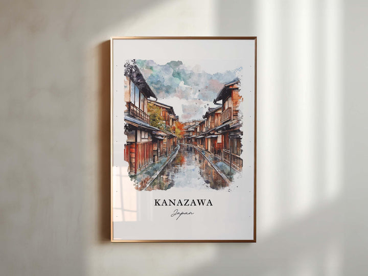 Kanazawa Wall Art, Kanazawa Japan Print, Kanazawa Watercolor Art, Ishikawa Prefecture Gift,