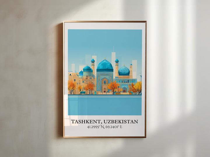 Tashkent Art, Tashkent Retro Travel Art, Uzbekistan Home Decor, Tashkent Gift, Uzbekistan Travel Art, Travel Prints, Housewarming Gift