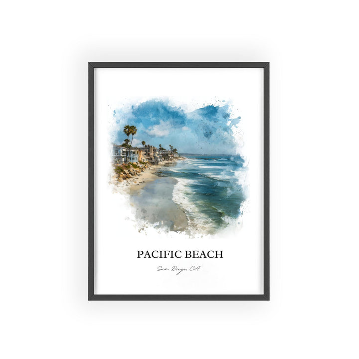 Pacific Beach, California – Watercolor Art Print