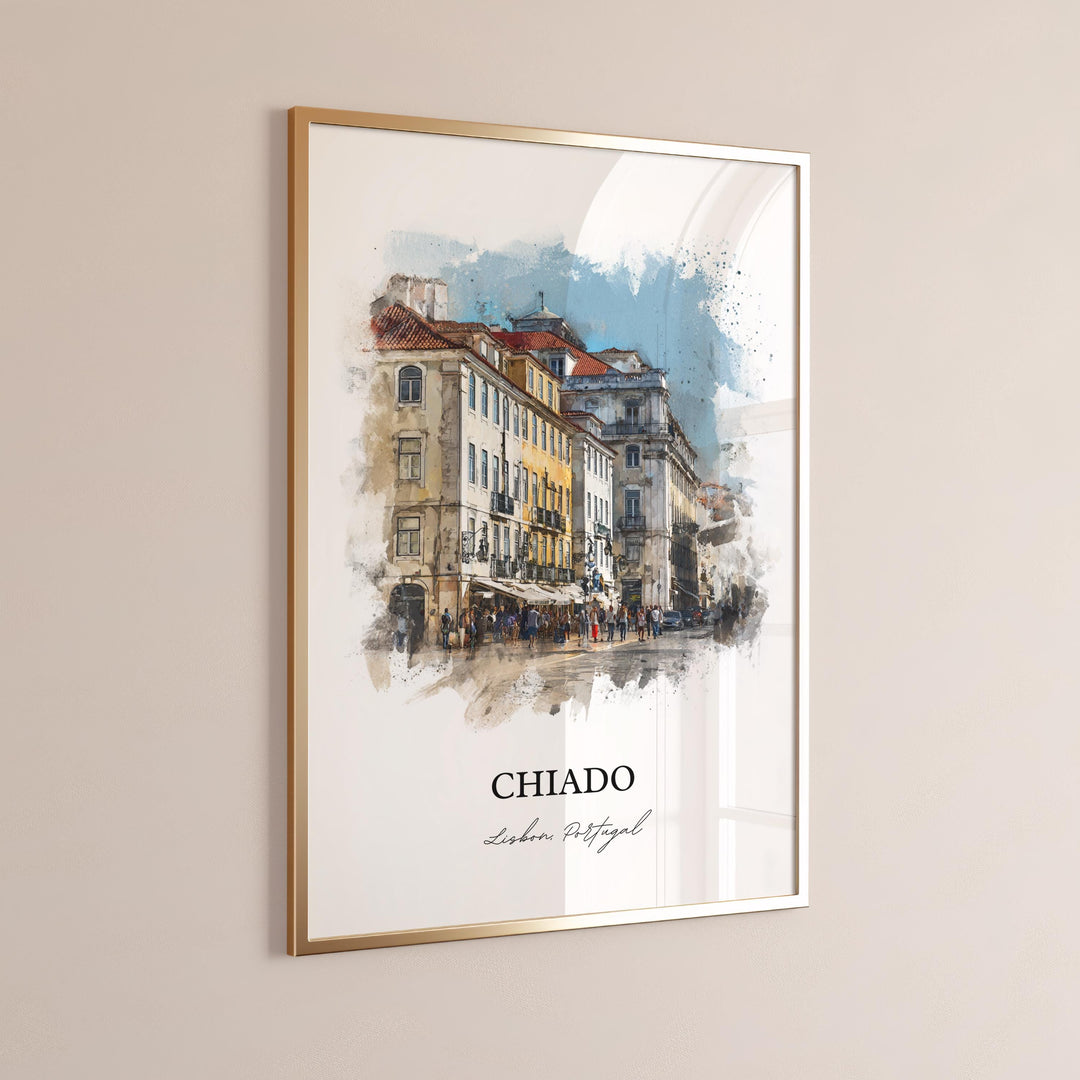 Chiado, Portugal – Watercolor Art Print