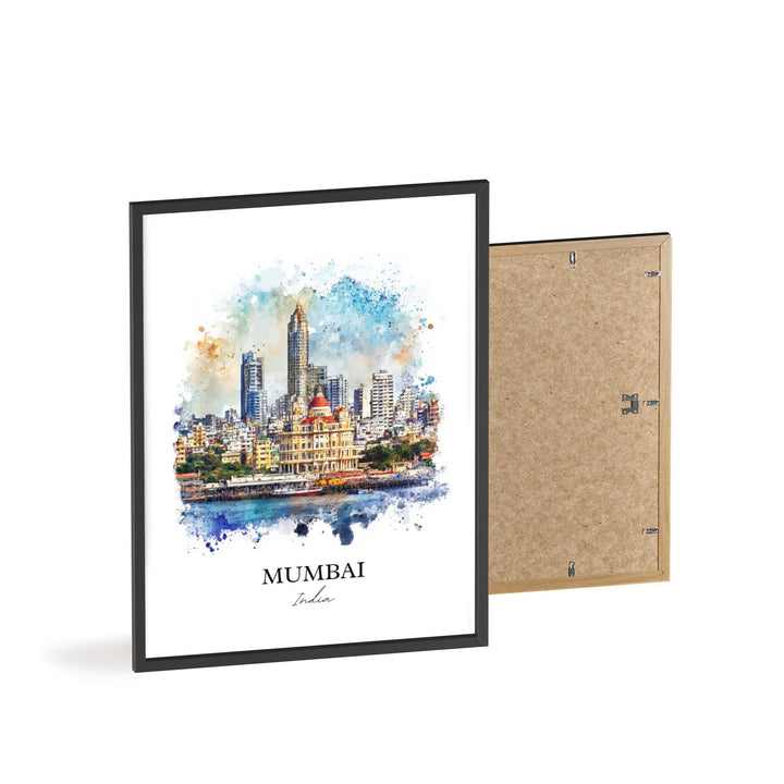 Mumbai Wall Art, Mumbai Skyline Print, India Watercolor Art, Mumbai India Gift, Travel Print, Travel Poster, Housewarming Gift