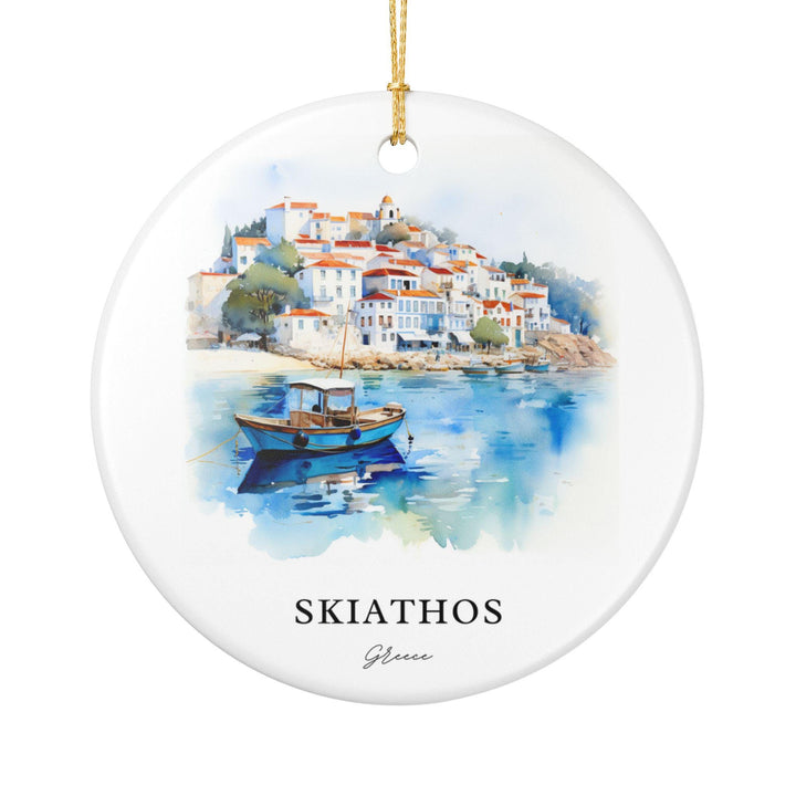 Skiathos Ornament: Unique Skiathos Greece Souvenir, Greece Xmas Decor, and Authentic Skiathos Greece Gift