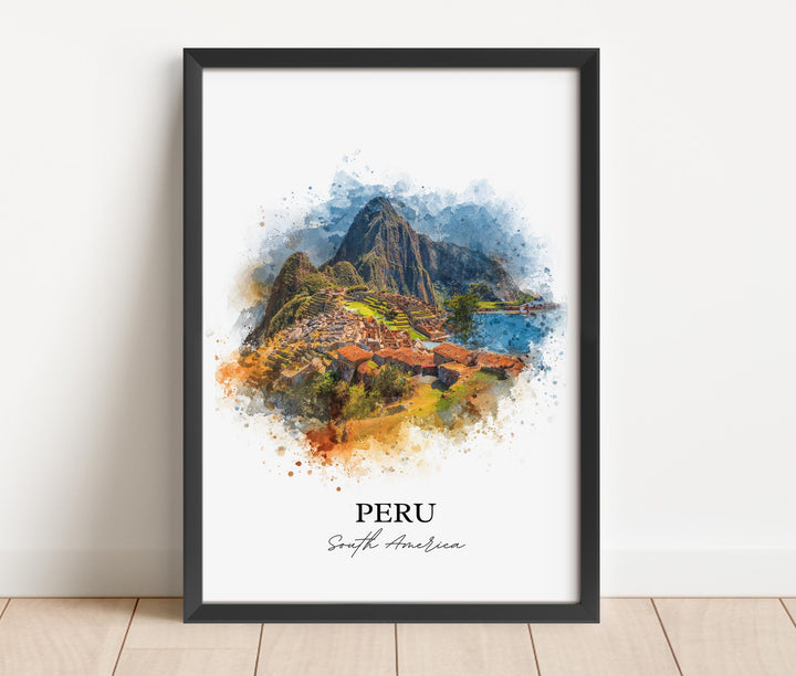 Peru Wall Art, Peru Print, Peru Watercolor Art, Peru Country Gift, Travel Print, Travel Poster, Housewarming Gift