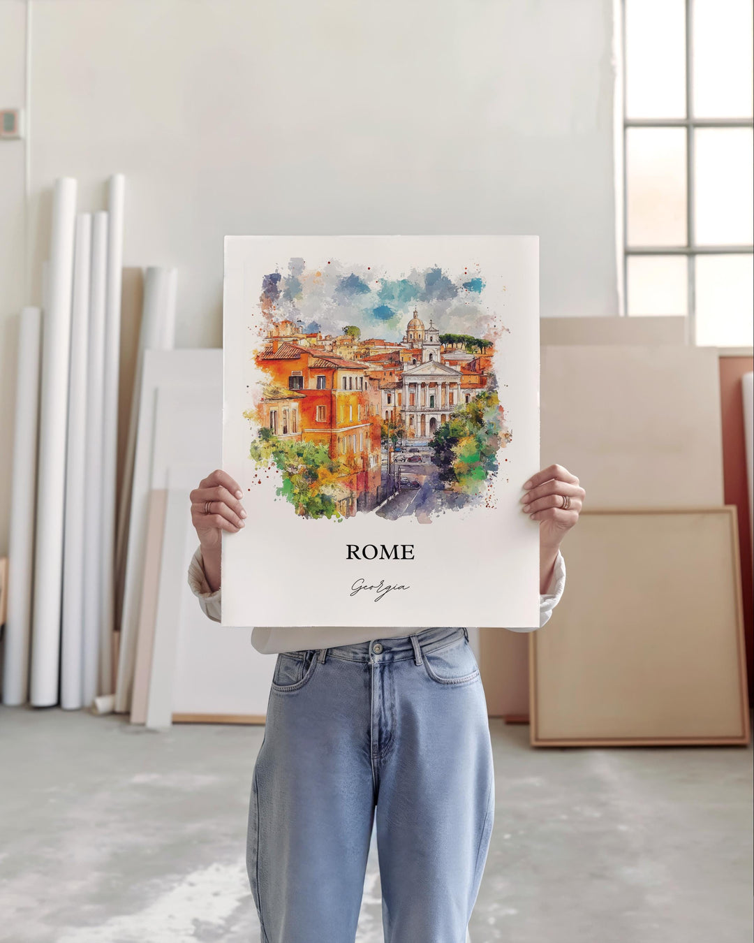 Rome, Georgia, USA – Watercolor Art Print