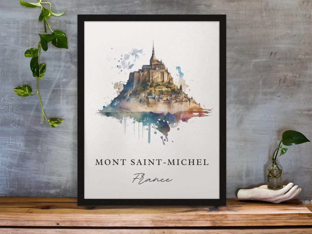 Saint Michel wall art - France, Saint Michel poster, Mont Saint Michel Wedding gift, Birthday present, Custom Text, Personalised Gift