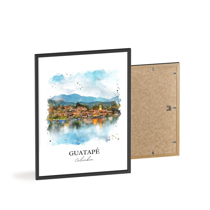 Guatapé Wall Art, Guatapé Print, Colombia Watercolor Art, Guatapé Colombia Gift, Travel Print, Travel Poster, Housewarming Gift