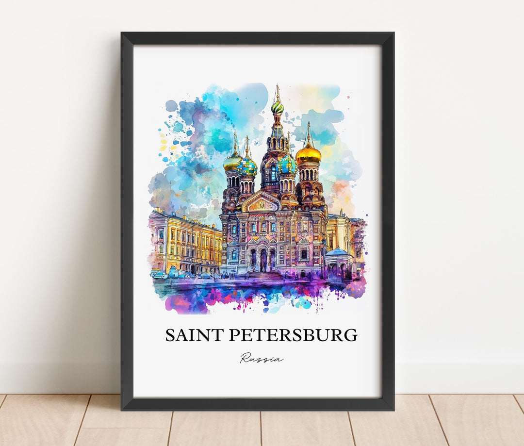 Saint Petersburg Wall Art, St Petersburg Print, Russia Watercolor Art, Saint Petersburg Gift, Travel Print, Travel Poster, Housewarming Gift