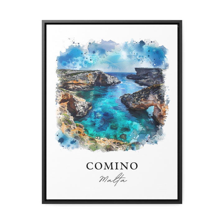 Comino Malta Wall Art, Comino Print, Comino Watercolor, Comino Malta Gift, Travel Poster, Housewarming Gift