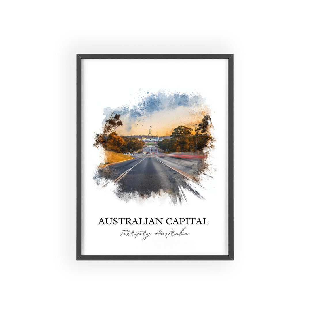 Australian Capital Territory Art, Australia Print, Australia Art, Canberra Gift, Canberra Travel Print, Travel Poster, Housewarming Gift