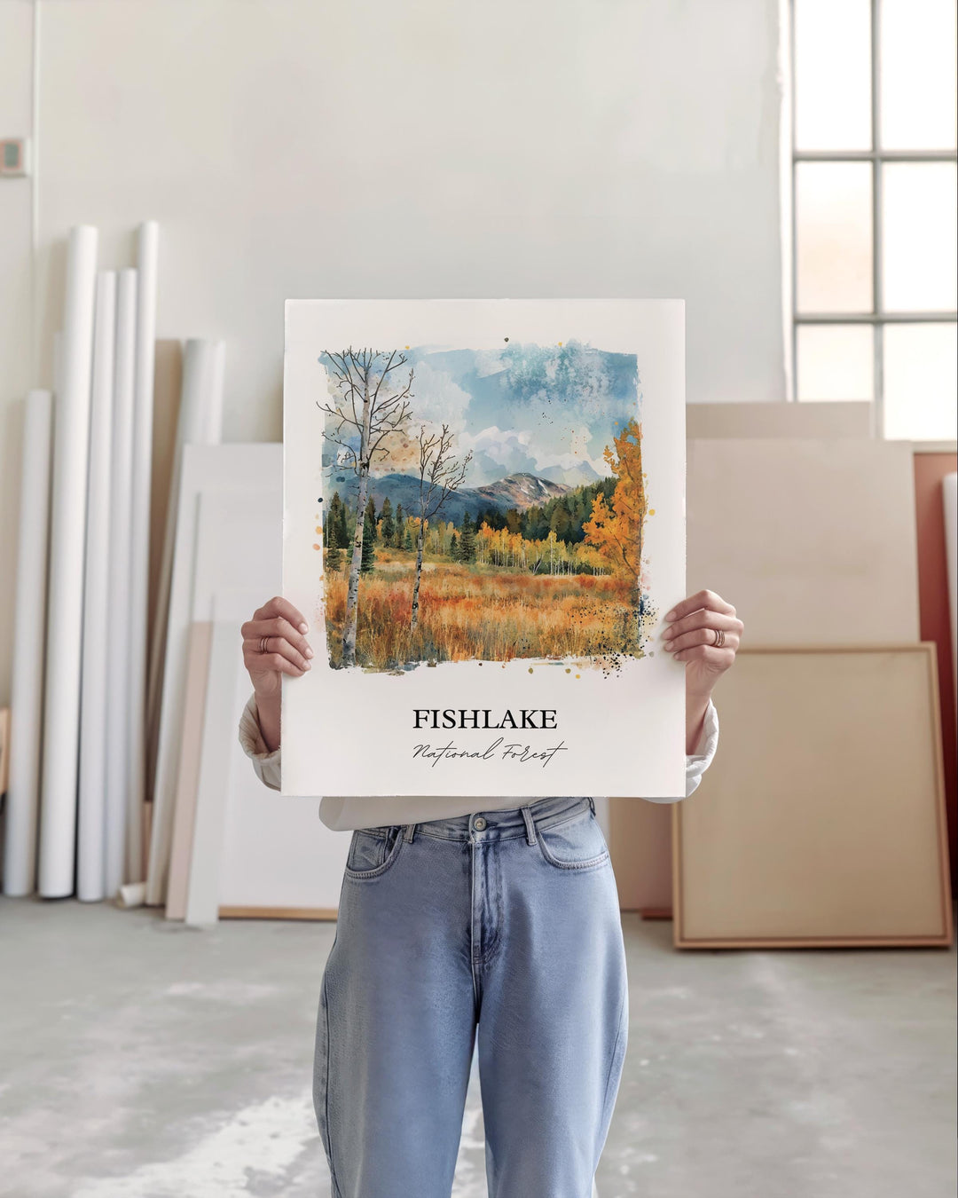 Fishlake National Forest, USA – Watercolor Art Print