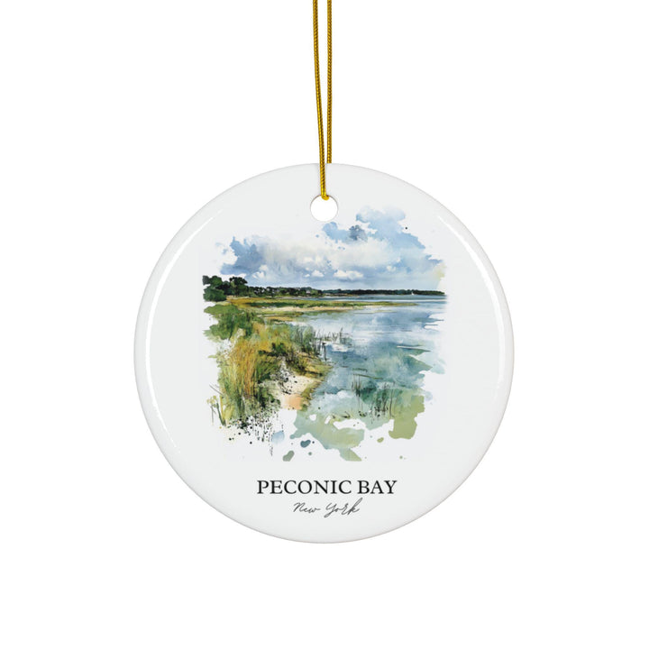Peconic Bay Ornament: Unique Peconic Bay Souvenir, Peconic Bay Xmas Decor, and Authentic Peconic Bay Gift