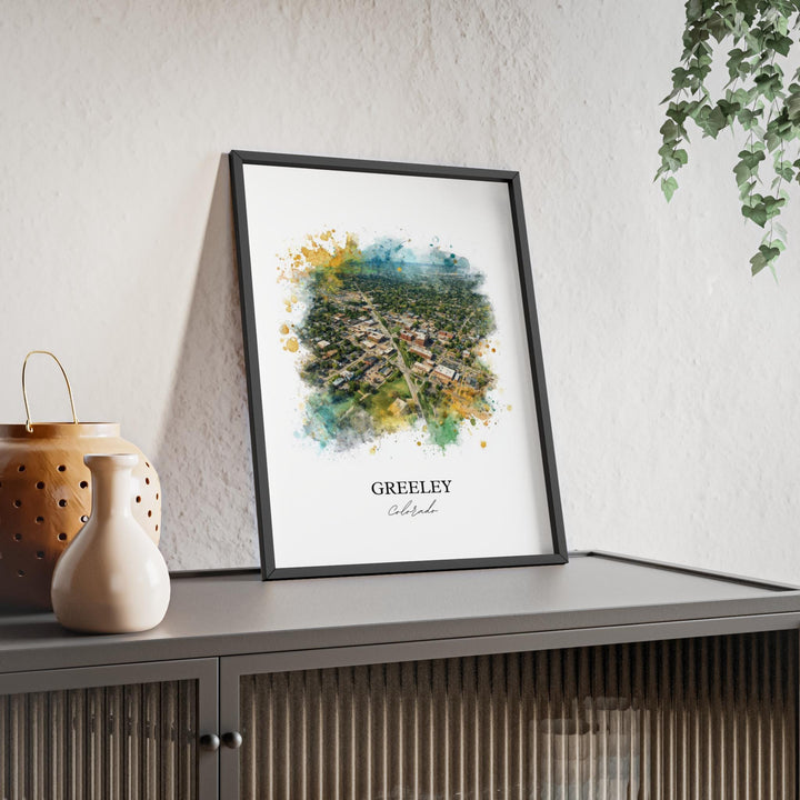 Greeley, Colorado Wall Art, Greeley Print, Greeley Watercolor Art, Weld County Gift, Travel Print, Travel Poster, Housewarming Gift