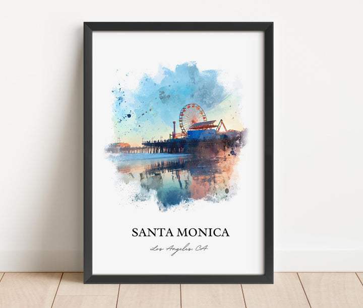 Santa Monica, California – Watercolor Art Print