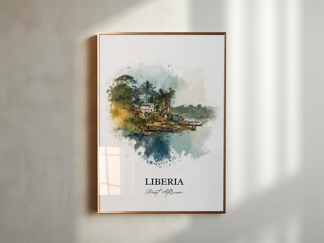 Liberia, Africa – Watercolor Art Print